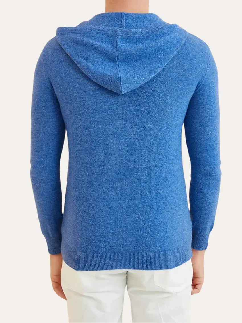 Cashmere Strik Zip Vest - Azur Blå