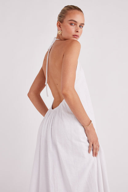 Alysse Halter Maxi Dress - White