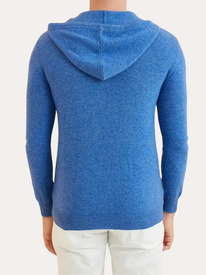 Cashmere Strik Zip Vest - Azur Blå