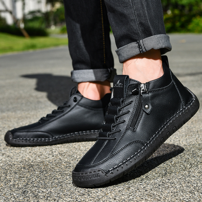 Herresko i nubuck med lynlås