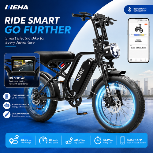 HIEHA® SU8 2.0 Smar Moped-Style Electric Bike