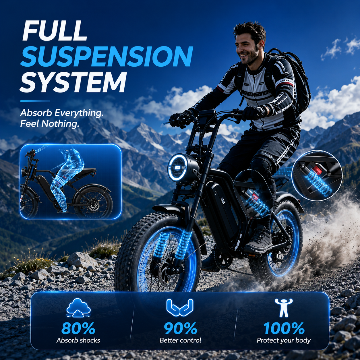 HIEHA® SU8 2.0 Smar Moped-Style Electric Bike